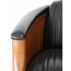 Fauteuil Canoë (Cuir - C- noir )