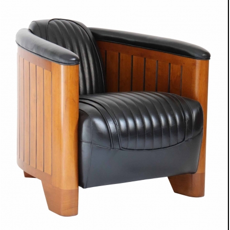 Fauteuil Canoë (Cuir - C- noir )