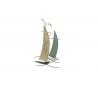 Sculpture Duo Voiliers Bois/Gris/Blc