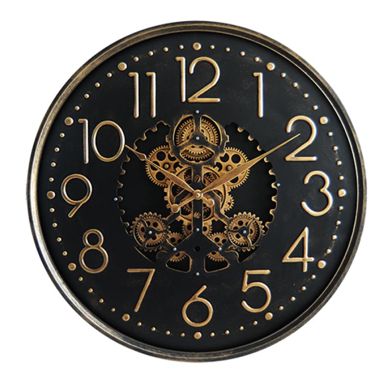 Horloge à engrenages patinée 60cm