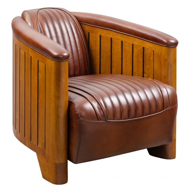 Fauteuil Canoë (Cuir vintage)