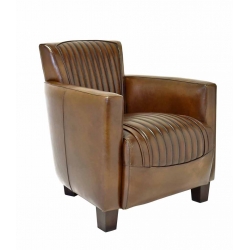 Fauteuil Nogent Sport Cuir vintage