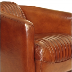 Fauteuil Barquette Sport Cuir vintage