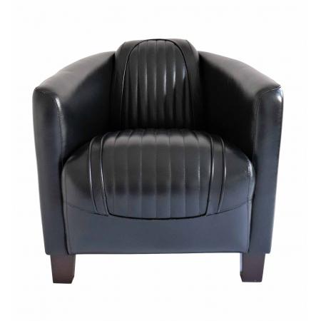 Fauteuil Barquette Sport Cuir Noir