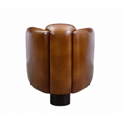 Fauteuil Barquette Cuir Vintage