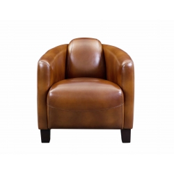 Fauteuil Barquette Cuir - Vintage