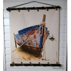 Toile épave La barque bleue