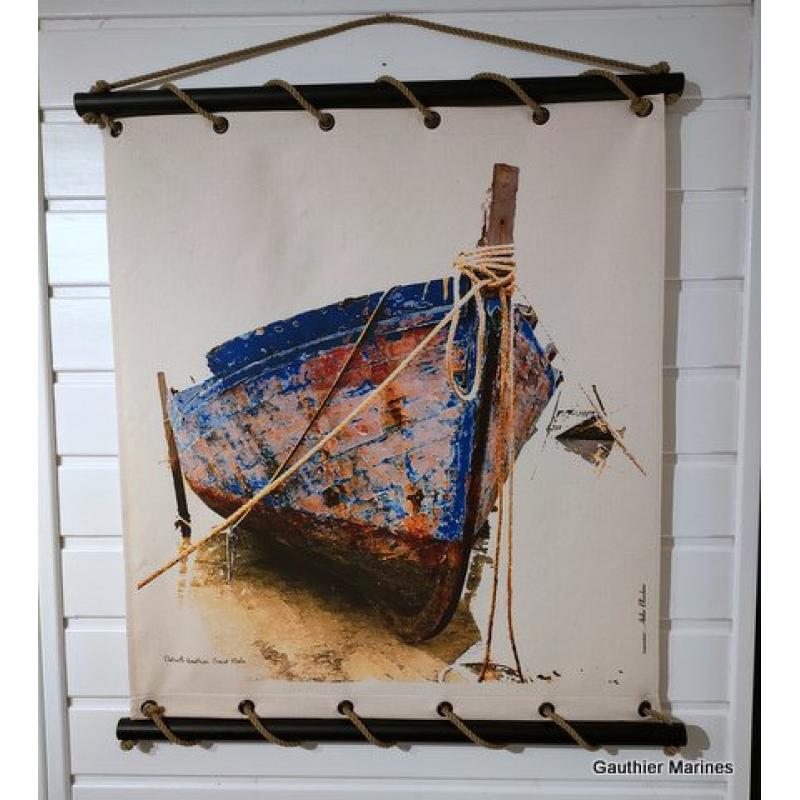 Toile épave La barque bleue