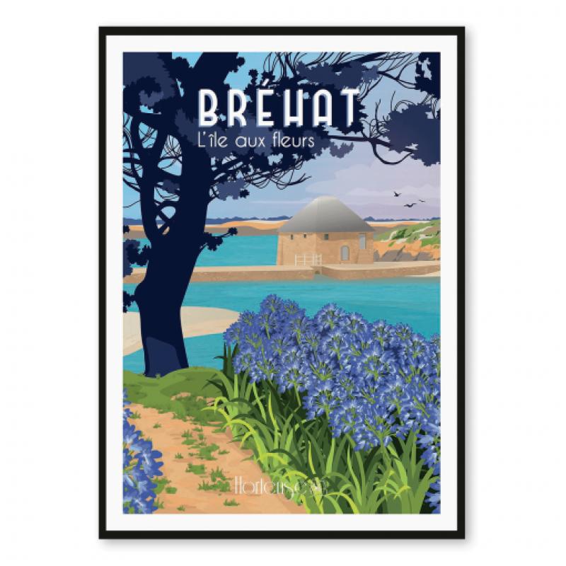 Affiche Bréhat - L'île aux fleurs 60x42