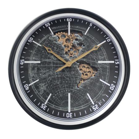 Horloge à engrenages Carte Miroir 60 cm