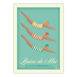 Affiche 30x40 Bains de mer cote d'émeraude