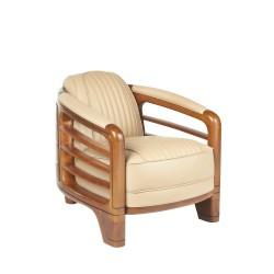 Fauteuil Riviera Cuir White Ivory