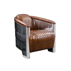 Fauteuil DC3 cuir brun