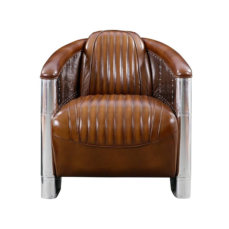 Fauteuil DC3 cuir brun