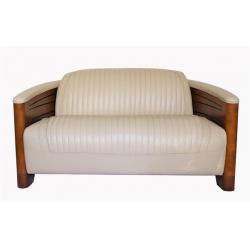 Canapé Pirogue 2 places Cuir White Ivory