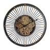 Horloge à engrenages noire or 60cm