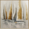 Toile encadrée voiliers dorés 80x80