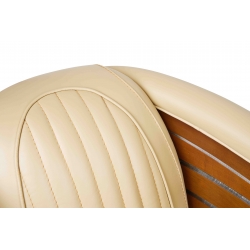 Fauteuil Pirogue Cuir White Ivory