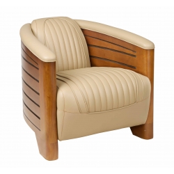 Fauteuil Pirogue Cuir White...