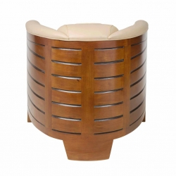 Fauteuil Pirogue Cuir White Ivory