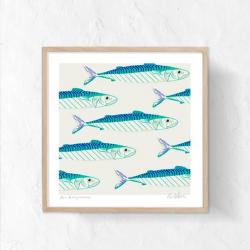 Affiche Banc de Maquereaux 50x50