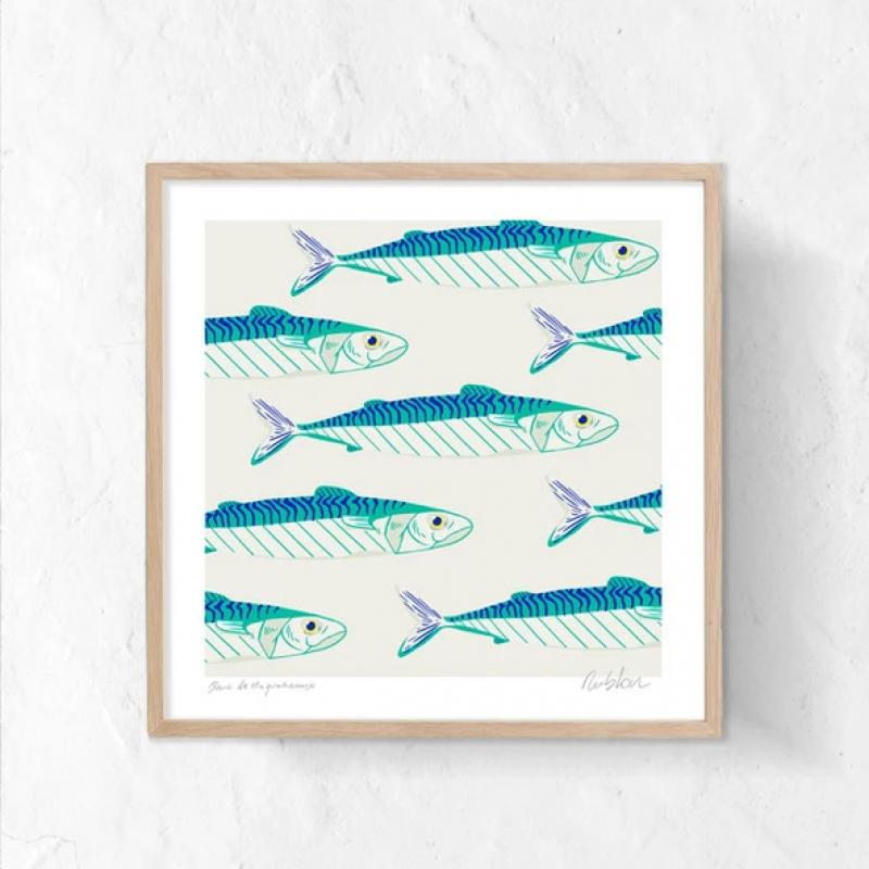 Affiche Banc de Maquereaux 50x50