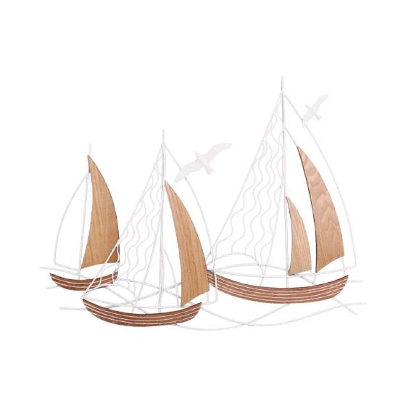 Sculpture Voiliers oiseaux Bois/Blanc