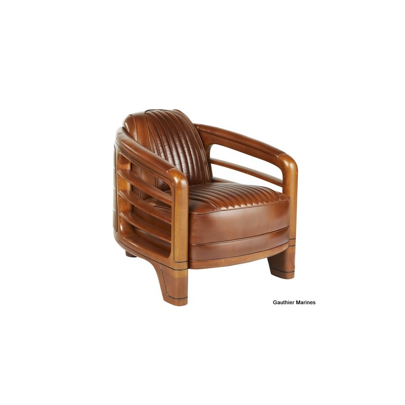 Fauteuil Monaco cuir vintage