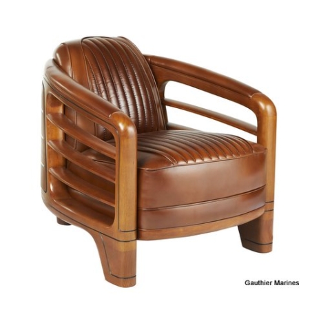 Fauteuil Monaco cuir vintage
