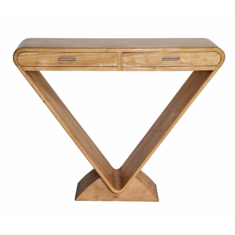 Console Icone 2 Tiroirs Naturel