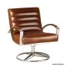 Fauteuil Madrid pivotant cuir vintage