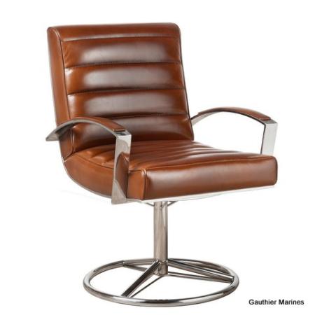 Fauteuil de bureau Madrid cuir brun