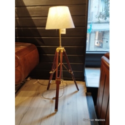 Lampe Trépied Bois PM Laiton