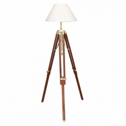 Lampe Trépied Bois (GM - Laiton brillant  - C-Palissandre)