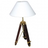 Lampe Trépied Bois (PM - Laiton brillant - Palissandre)