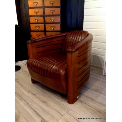 Fauteuil Pirogue (vintage - Cuir)